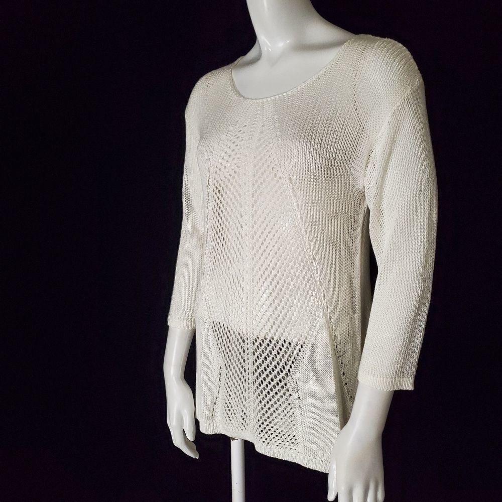 Apt. 9 White Lightweight Knit Sweater (M)